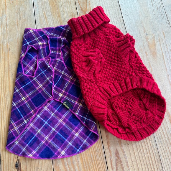 Dog Sweater Handmade Crochet Knitted Red Small - Picture 4 of 6